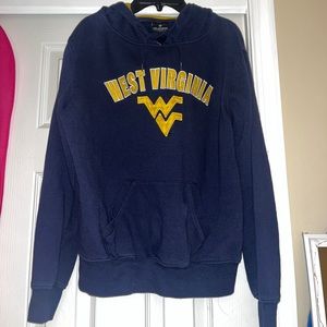 West Virginia University Hoodie. Dark blue, Old gold coloring. Size Medium.